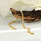 Arannyal bevont elegáns karkötő áttetsző CZ kristályokkal (0902.)