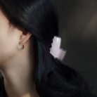 Arannyal bevont  nyitott karika fülbevaló szimulált gyémánttal (0891.)