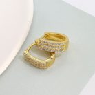 Arannyal bevont fülbevaló áttetsző CZ kristályokkal (0742.)