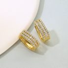 Arannyal bevont fülbevaló áttetsző CZ kristályokkal (0742.)