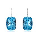 Platinával bevont téglalap fülbevaló égszínkék Swarovski kristállyal (0149.)