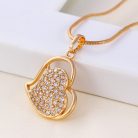 Arannyal bevont szív nyaklánc áttetsző cirkónia kristályokkal (1017.)