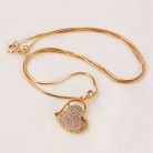 Arannyal bevont szív nyaklánc áttetsző cirkónia kristályokkal (1017.)