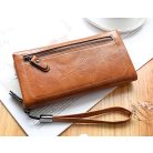 Barna színű női pénztárca cipzáras  díszítéssel (0097.)