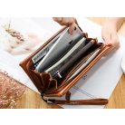 Barna színű női pénztárca cipzáras  díszítéssel (0097.)