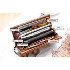 Barna színű női pénztárca cipzáras  díszítéssel (0097.)