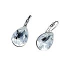 Platinával bevont csepp fülbevaló áttetsző Swarovski kristályokkal (0153.)
