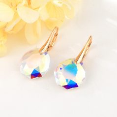   Arannyal bevont exkluzív fülbevaló színjátszó Swarovski kristállyal (0250.)