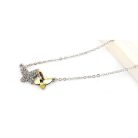 Platinával bevont pillangó nyaklánc sárga és áttetsző Swarovski kristályokkal (0334.)
