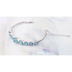  Szívfűzér karkötő kék színű Swarovski kristályokkal (1420.)