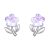 Kis méretű virágszál fülbevaló lila Swarovski kristállyal (0255.)
