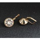 Arannyal bevont akasztós fülbevaló áttetsző ausztriai kristályokkal (0641.)