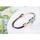 Arannyal bevont Ámor nyíla karkötő türkizkék Swarovski kristállyal (0048.)