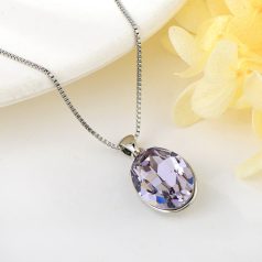   Elegáns ovális ékszerszett halványlila Swarovski kristályokkal (0905.)