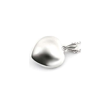 Romantikus szív nyaklánc ródium bevonattal, óceánkék Swarovski kristállyal (1601.)
