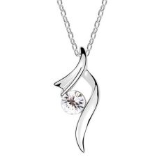   18k fehérarannyal bevont csavart medálos ékszerszett áttetsző Swarovski kristállyal (0073.)