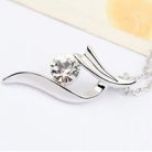 18k fehérarannyal bevont csavart medálos ékszerszett áttetsző Swarovski kristállyal (0073.)