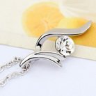 18k fehérarannyal bevont csavart medálos ékszerszett áttetsző Swarovski kristállyal (0073.)