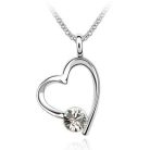 Ródiummal bevont szíves ékszerszett áttetsző Swarovski kristállyal (1249.)
