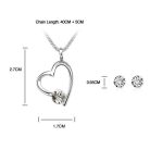 Ródiummal bevont szíves ékszerszett áttetsző Swarovski kristállyal (1249.)