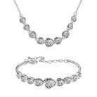 Szívfűzér ékszerszett áttetsző Swarovski kristályokkal (0720.)