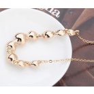 Arany színű szívfűzér nyaklánc színes Swarovski kristályokkal (1435.)