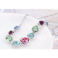   Szívfűzér ékszerszett színes Swarovski kristályokkal (1254.)