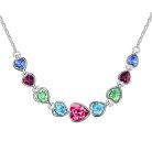 Szívfűzér nyaklánc színes Swarovski kristályokkal (1252.)
