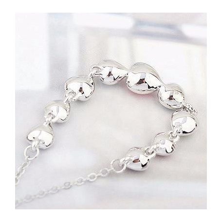 Szívfűzér nyaklánc színes Swarovski kristályokkal (1252.)