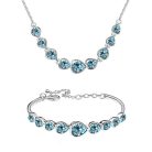 Szívfűzér ékszerszett  kék színű Swarovski krstályokkal (1326.)