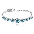 Szívfűzér ékszerszett  kék színű Swarovski krstályokkal (1326.)