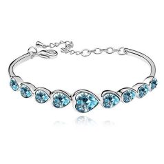   Szívfűzér ékszerszett  kék színű Swarovski krstályokkal (1326.)