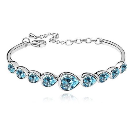 Szívfűzér ékszerszett  kék színű Swarovski krstályokkal (1326.)