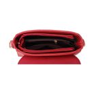 Kis méretű, bordópiros női táska pomponos dísszel (0805.)