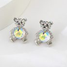 Platinával bevont maci szett színjátszó gömb alakú Swarovski kristállyal (0489.)