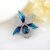 Platinával bevont csodaszép kék orchidea bross Swarovski kristályokkal (0724.)