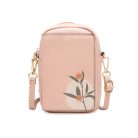 Púderrózsaszín női válltáska virágos ág díszítéssel (0031.)
