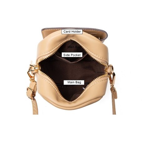 Púderrózsaszín női válltáska virágos ág díszítéssel (0031.)