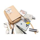 Púderrózsaszín női válltáska virágos ág díszítéssel (0031.)