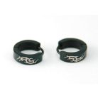 Fekete férfi karika fülbevaló gótikus mintával (1,3 cm-es) 1 pár (0849.)