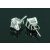 18k fehérarannyal bevont férfi fülbevaló négyzet alakú szimulált gyémánttal ( 7 mm-es ) 1 pár (0831.)