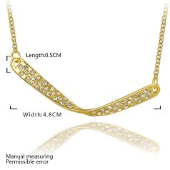   Arannyal bevont modern nyaklánc áttetsző egyedi kristályokkal (0360.)