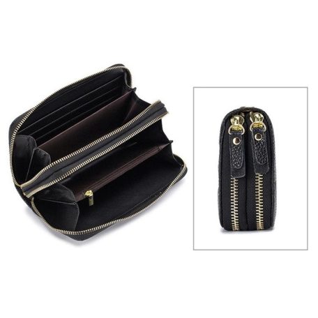 Piros színű nagy méretű bőr pénztárca nyomott virágos mintával (1024.)