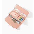 Kék színű nagy méretű műbőr pénztárca  áttört csipkehatású mintával (1039.)