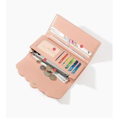   Kék színű nagy méretű műbőr pénztárca  áttört csipkehatású mintával (1039.)