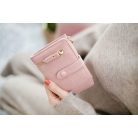 Közepes  méretű, púderrózsaszín női pénztárca (0702.)