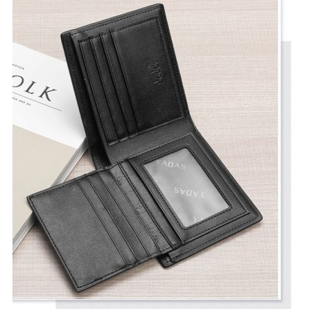 Kis méretű, fekete műbőr férfi pénztárca  (0138.)