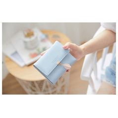   Kék színű női pénztárca függő levél dísszel (0583.)