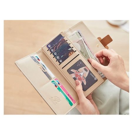 Elegáns, nyomott mintás, zöld női pénztárca (0408.)