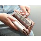 Nagy méretű női pénztárca leveles ág mintával (0920.)